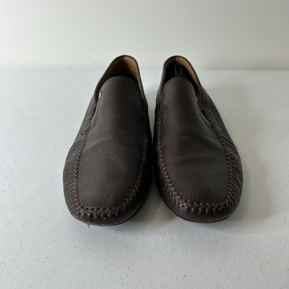 Moreschi Italy Shoes Mens 10 Brown Leather Driving Loafer Luxury Dress Shoe main image 6